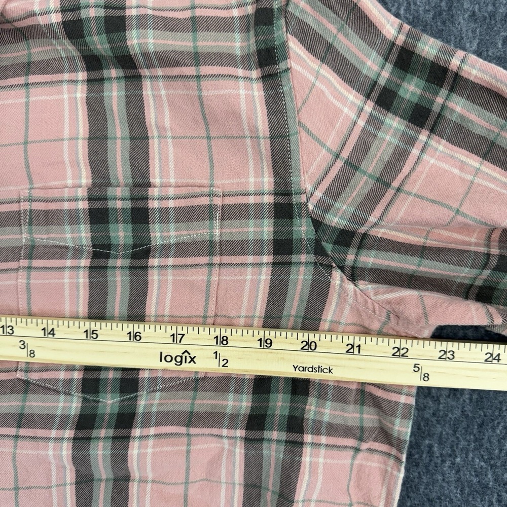 Lauren Jeans Co‎ Plaid Flannel Shirt Pink Black Button Up Cotton M - Picture 4 of 9